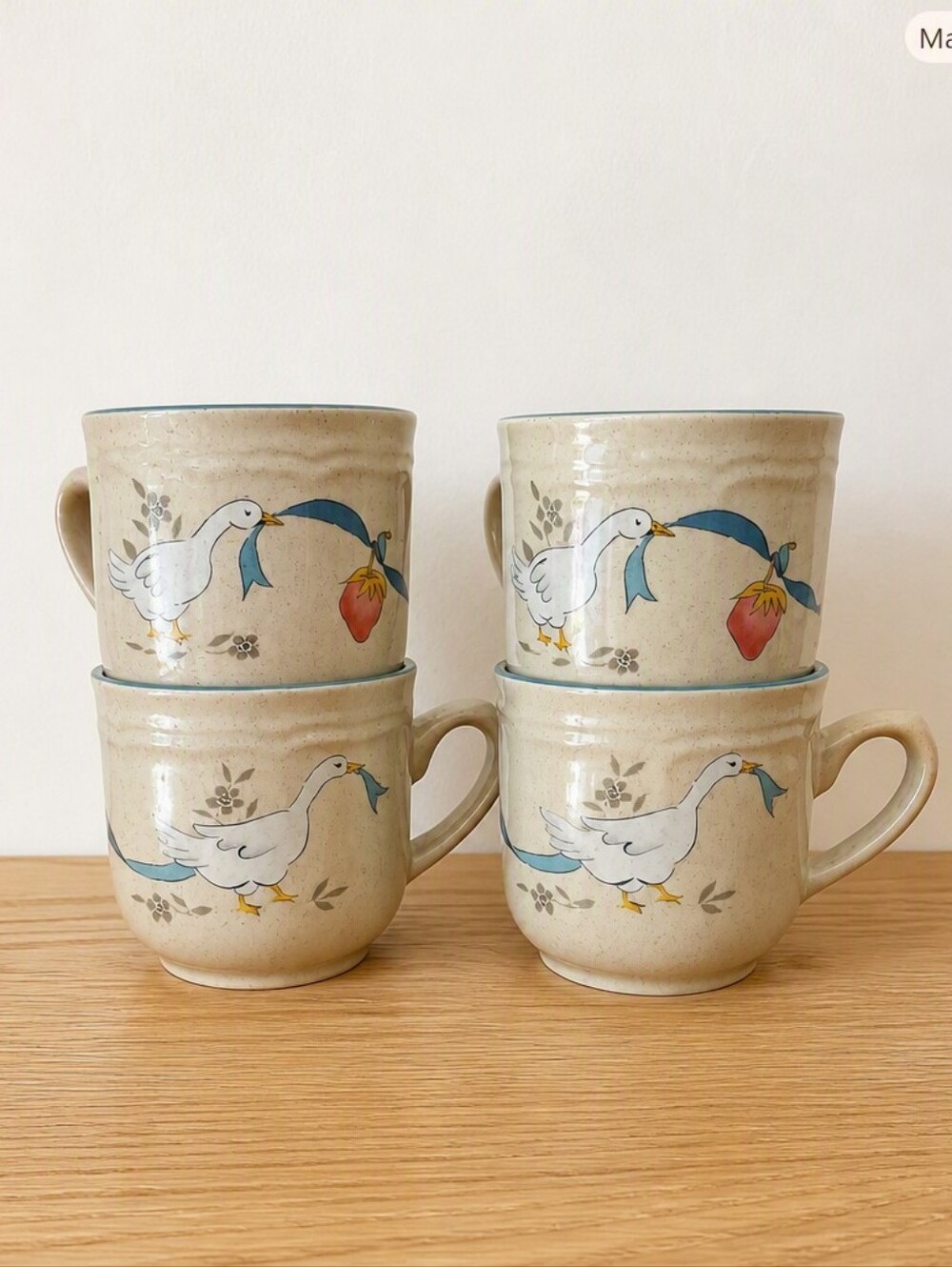 Vintage International China Marmalade Goose Mugs - Set of 4